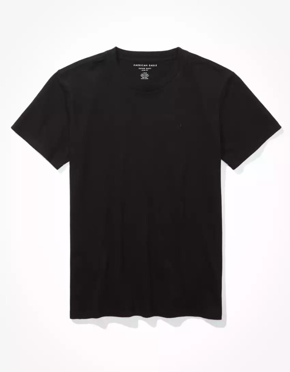 T Shirts American Eagle AE Super Soft Legend Slim Fit Noir Homme | RVQ-99888103